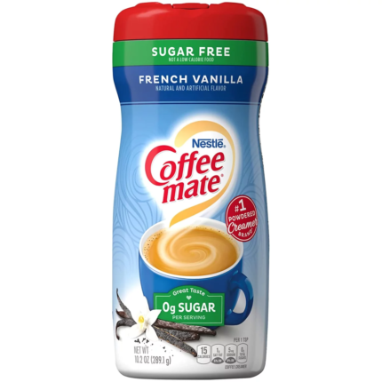 کافی میت بدون شکر, کافی میت فرنچ وانیلا, کافی کریمر رژیمی, coffee mate sugar free, french vanilla creamer, non dairy creamer, کرمر قهوه بدون لاکتوز, کرمر قهوه رژیمی, طعم‌دهنده قهوه, کافی کریمر وانیلی